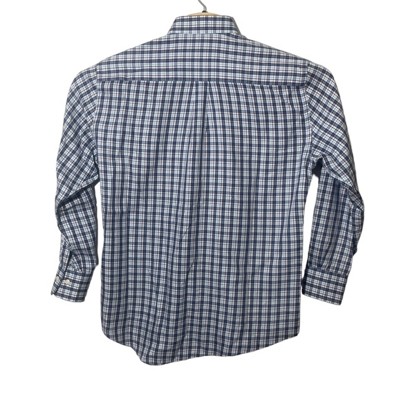 Peter‎ Millar Men's Medium Crown Soft Blue Plaid Button Down Cotton/Silk - Picture 5 of 5